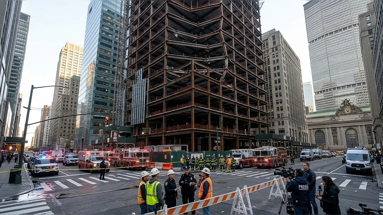 Dos columnas se doblaron en Midtown: qué se sabe de la emergencia en la antigua sede de Pfizer