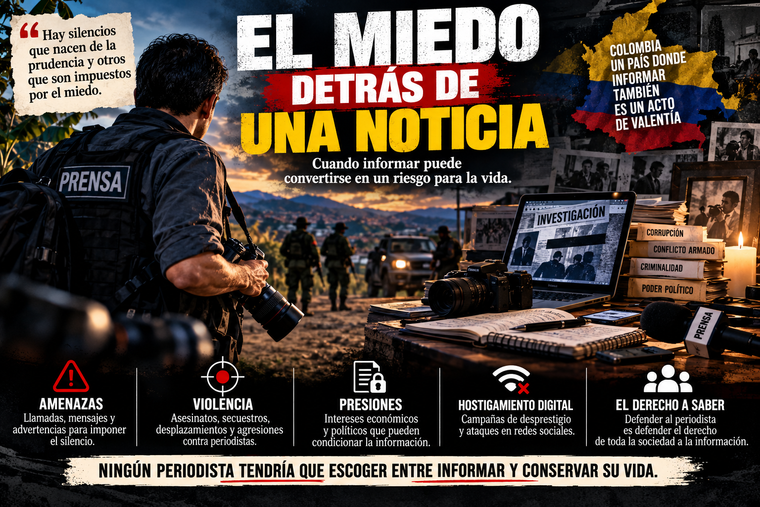 El silencio impuesto: cuando informar se convierte en un riesgo en Colombia