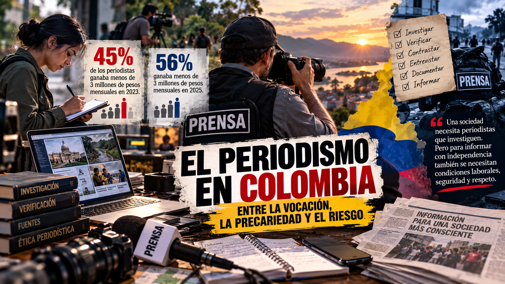 Periodistas en Colombia: preparados para informar, pero obligados a luchar por su supervivencia