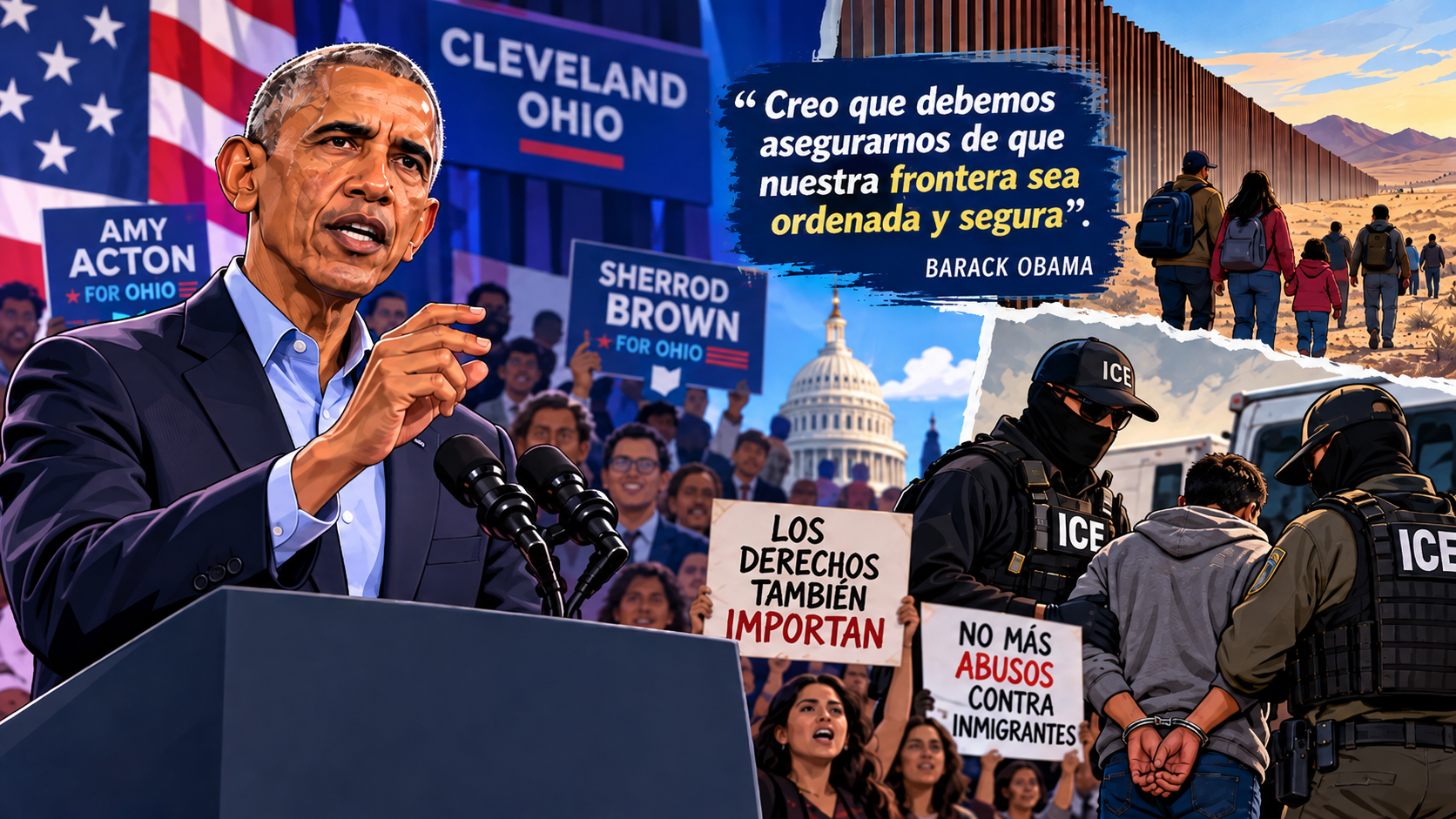 Obama defiende las fronteras seguras, pero rechaza el despliegue de agentes enmascarados en Estados Unidos